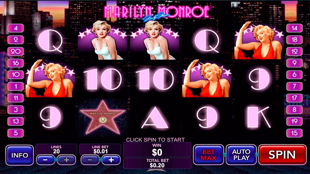 Screenshot of Marilyn Monroe slot from Playtech