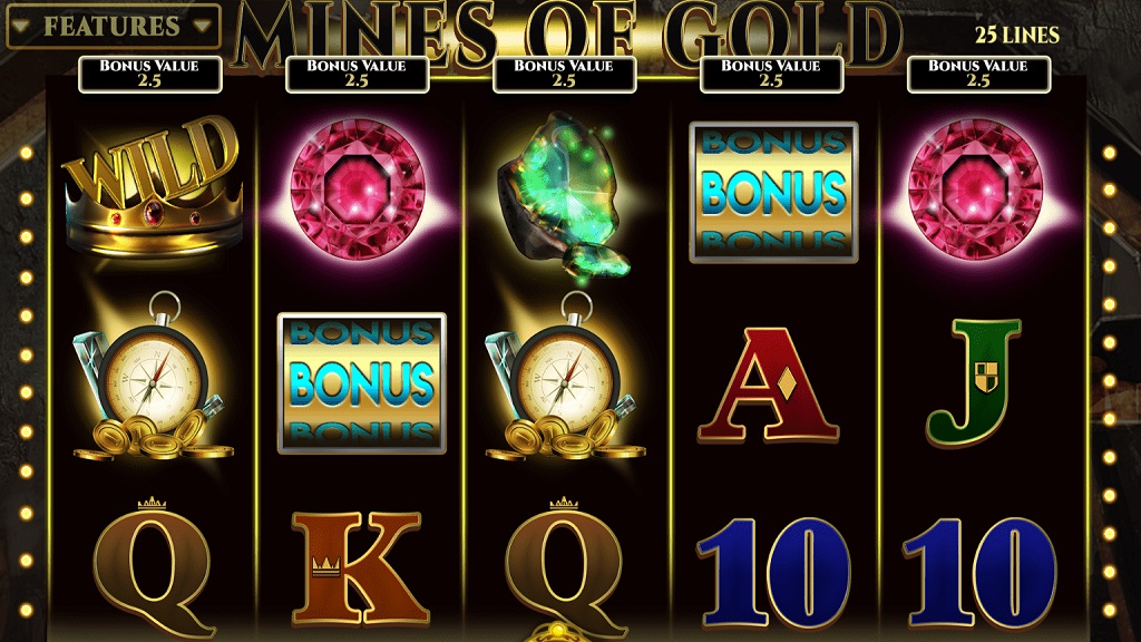 Screenshot of Mines of Gold slot from Spinomenal