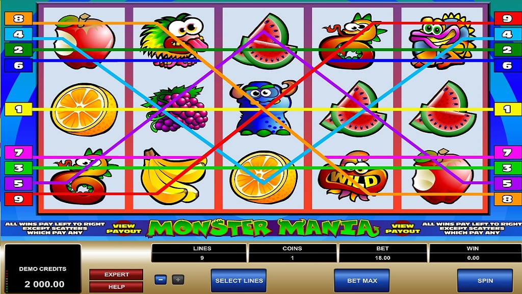 Screenshot of Monster Mania from Microgaming