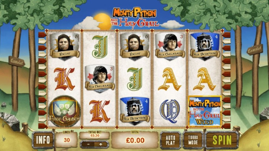 Screenshot of Monty Python and the Holy Grail slot from Playtech