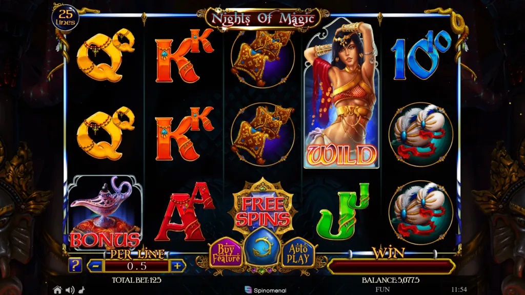 Screenshot of Nights of Magic slot from Spinomenal