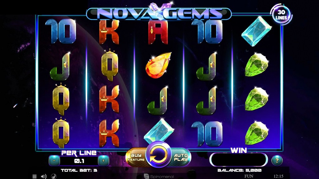 Screenshot of Nova Gems slot from Spinomenal