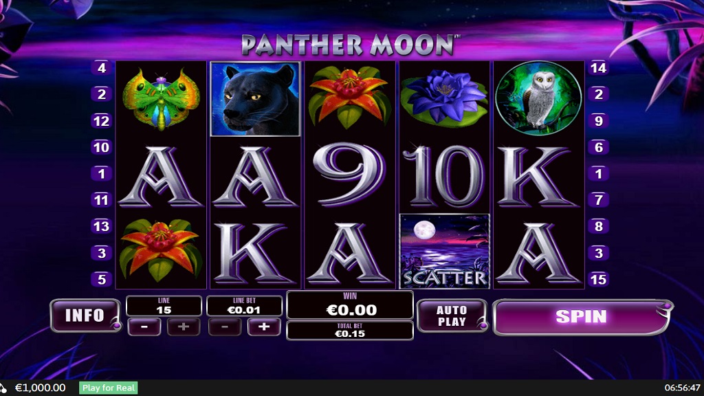 Screenshot of Panther Moon slot from Playtech