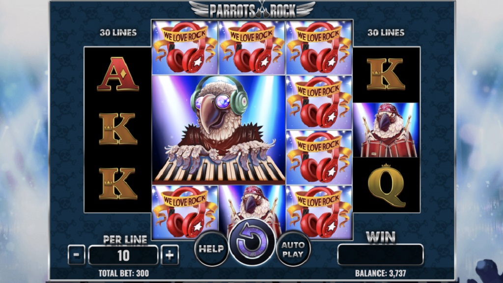 Screenshot of Parrots Rock slot from Spinmatic