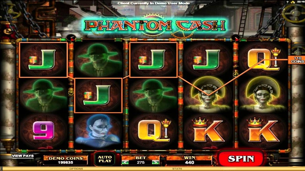 Screenshot of Phantom Cash slot from Microgaming