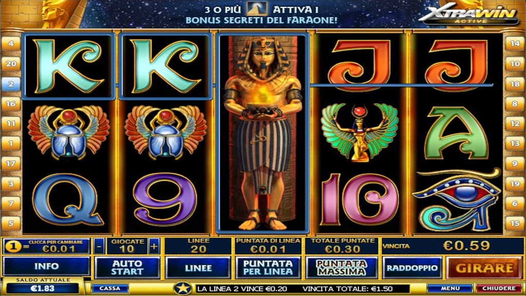 Screenshot of Pharaohs Secrets slot from Playtech