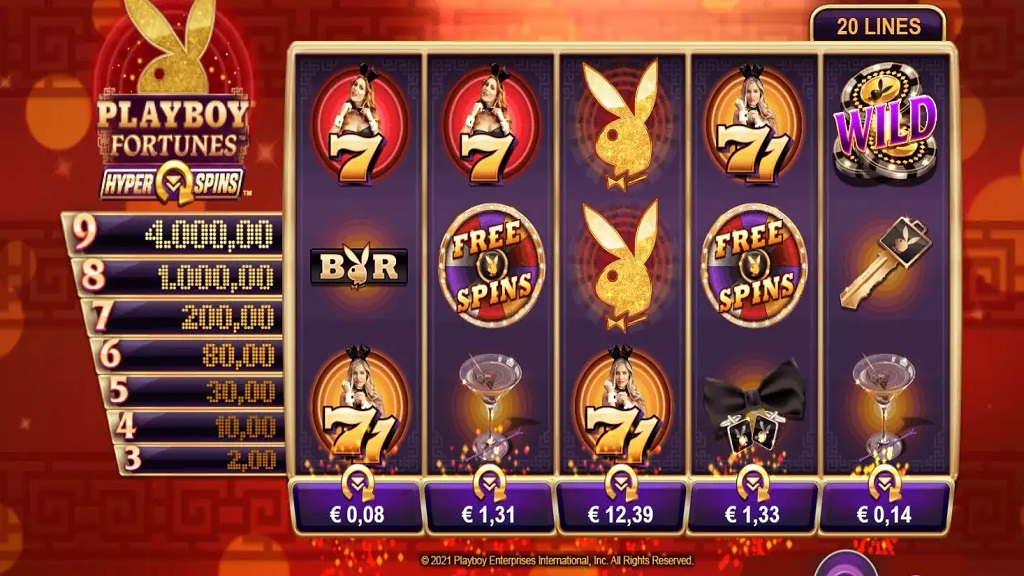 Screenshot of Playboy Fortunes HyperSpins from Microgaming