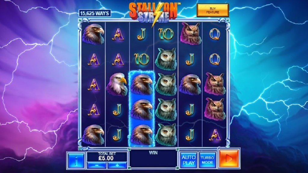 Screenshot of PowerZones Stallion Strike slot from Playtech