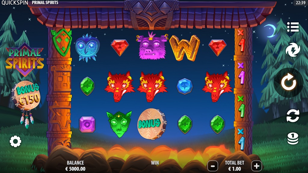 Screenshot of Primal Spirits Mode slot from Quickspin