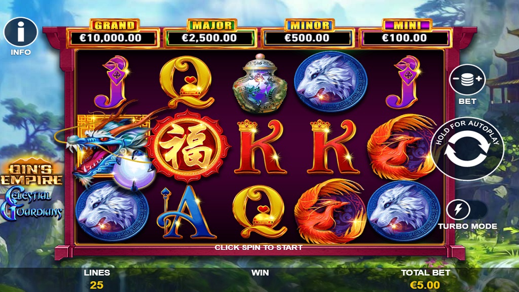 Screenshot of Qins Empire Celestial Guardians slot from Playtech