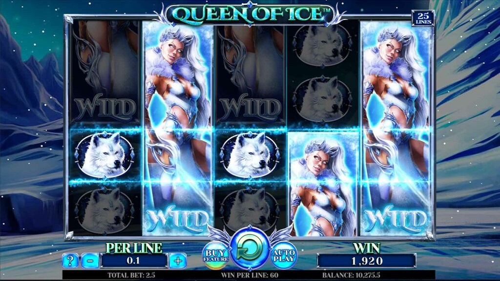 Screenshot of Queen of Ice slot from Spinmatic