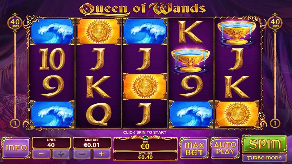 Screenshot of Queen of Wands slot from Playtech