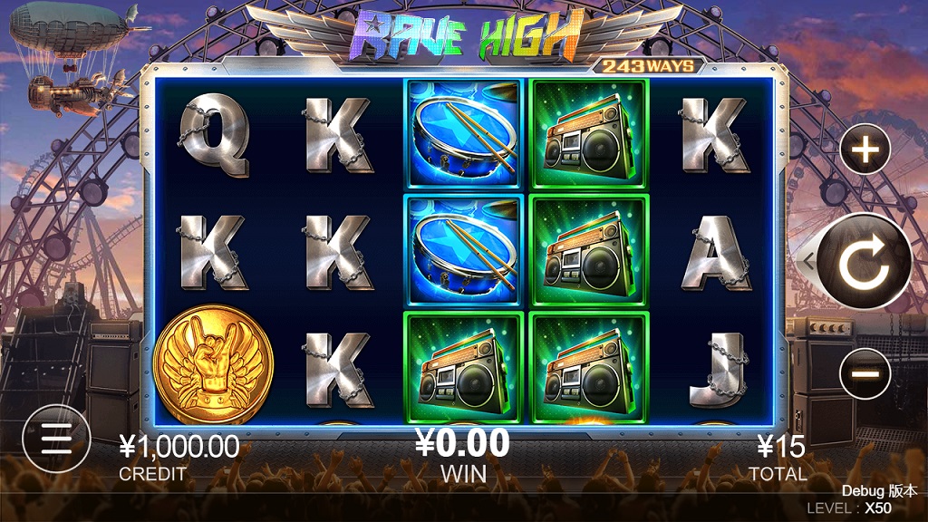 Screenshot of Rave High slot from CQ9 Gaming