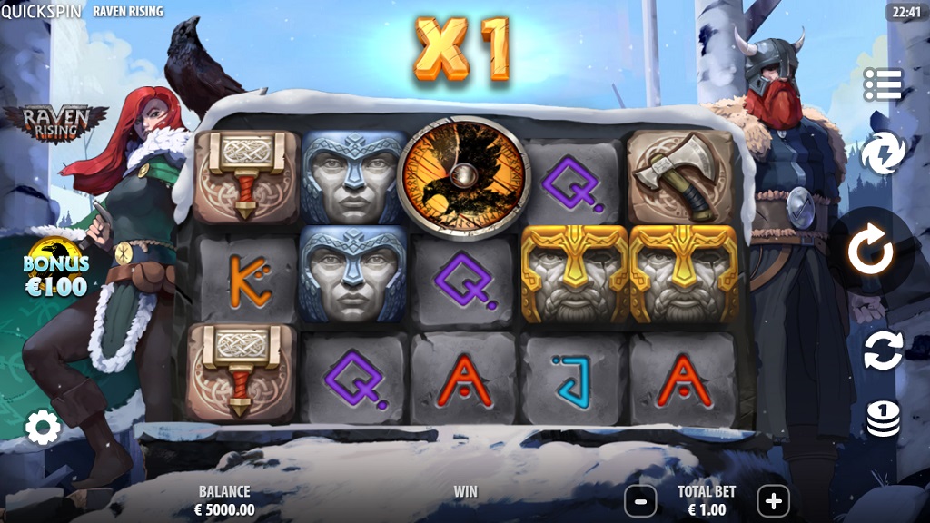 Screenshot of Raven Rising slot from Quickspin