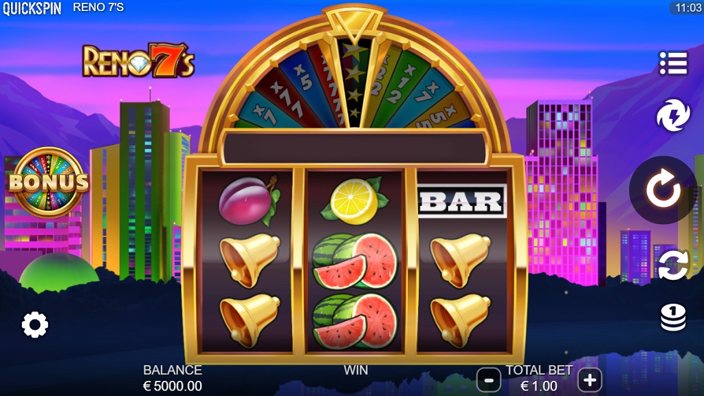 Screenshot of Reno 7s slot from Quickspin