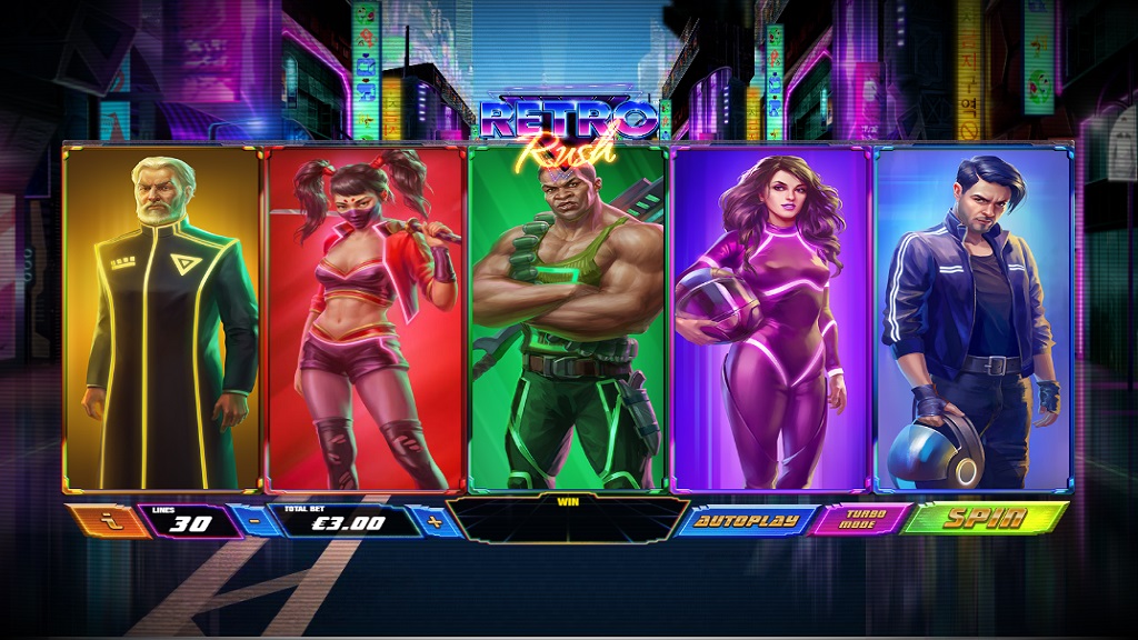 Screenshot of Retro Rush slot from Playtech