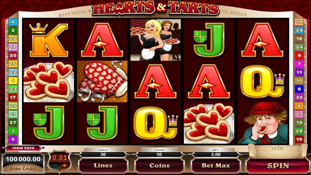 Screenshot of Rhyming Reels: Hearts & Tarts from Microgaming