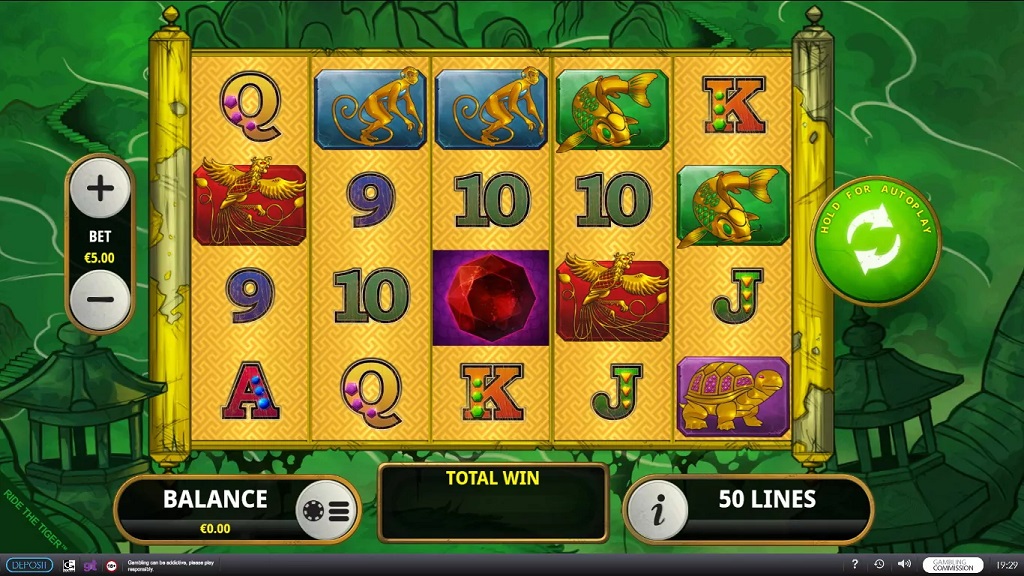 Screenshot of Ride the Tiger slot from Playtech