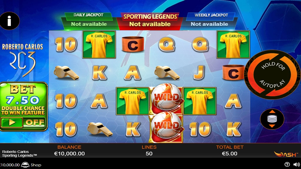 Screenshot of Roberto Carlos Sporting Legends slot from Playtech