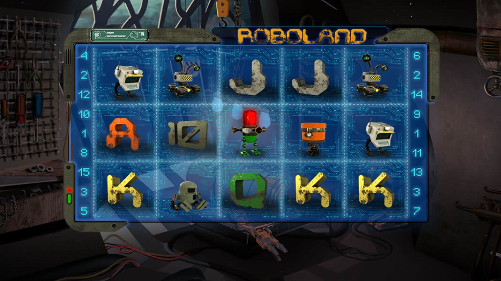 Screenshot of RoboLand slot from Spinmatic