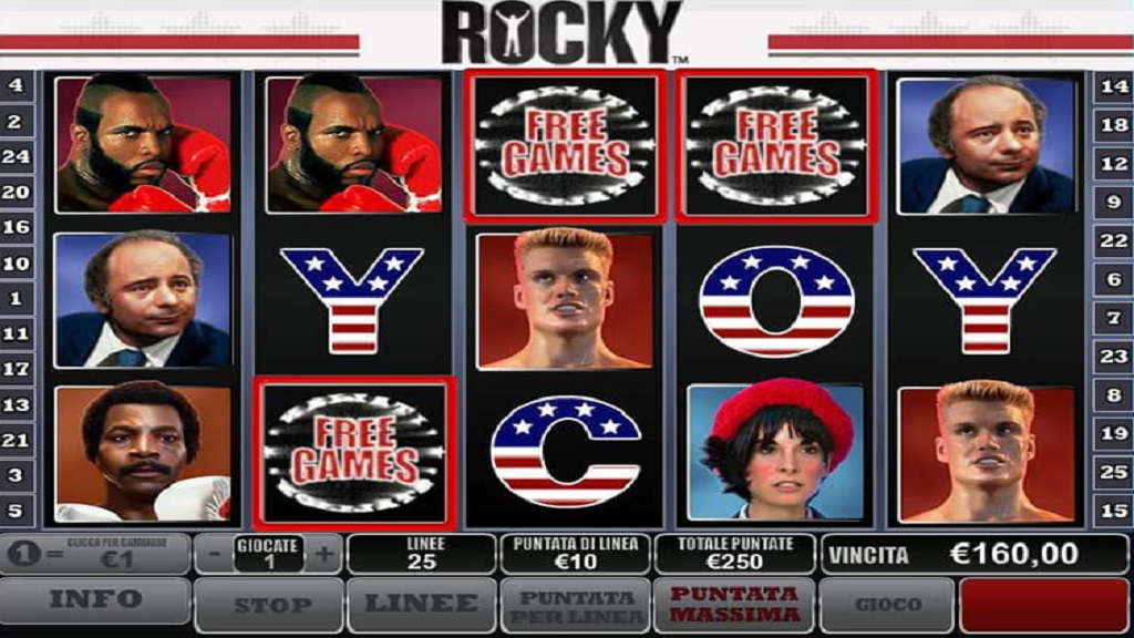 Screenshot of Rocky slot from Playtech