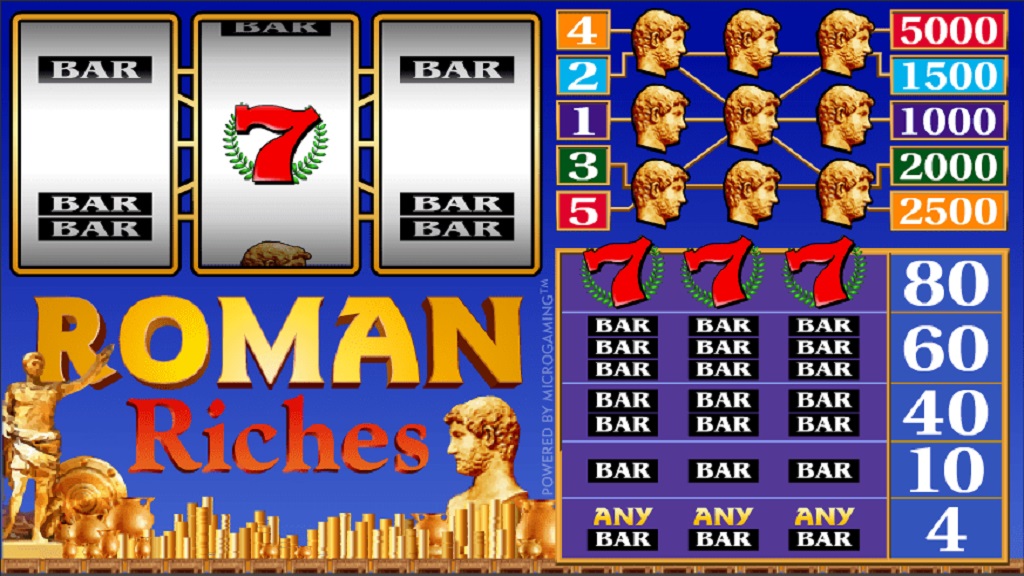 Screenshot of Roman Riches slot from Microgaming