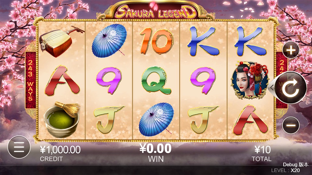 Screenshot of Sakura Legend slot from CQ9 Gaming