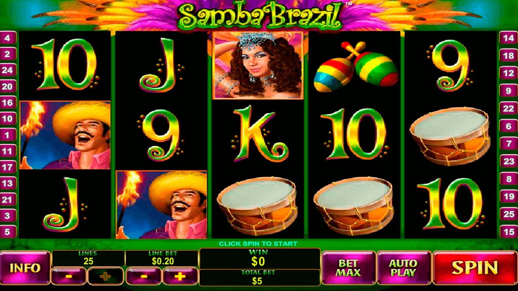 Screenshot of Samba Brazil slot from Playtech
