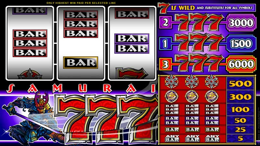 Screenshot of Samurai 7's slot from Microgaming