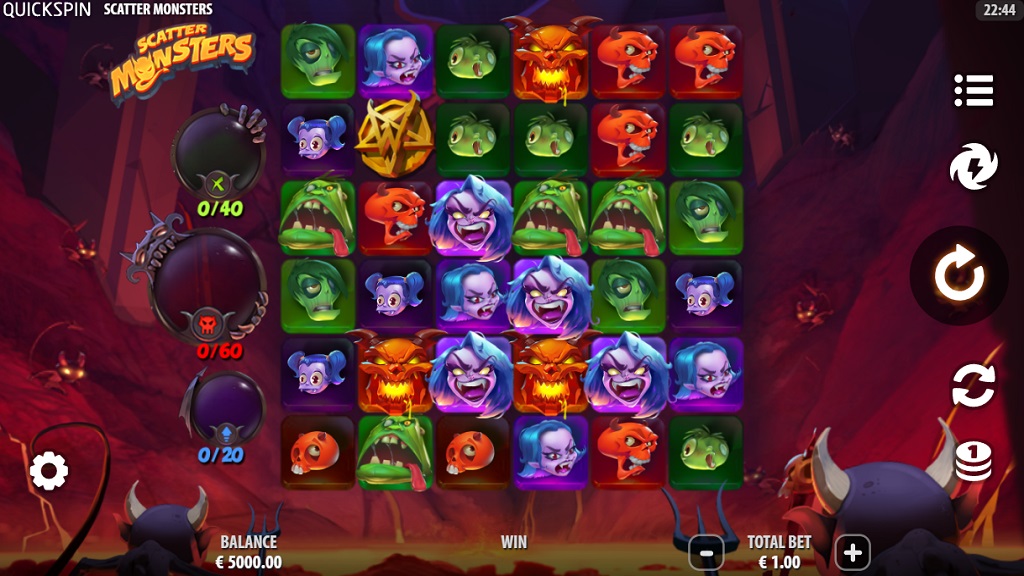 Screenshot of Scatter Monsters slot from Quickspin