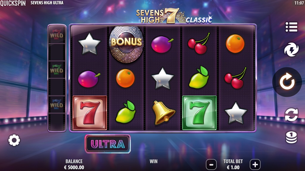 Screenshot of Sevens High Ultra slot from Quickspin