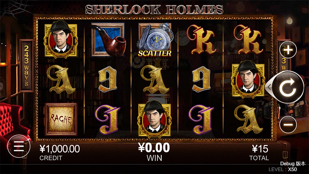 Screenshot of Sherlock Holmes slot from CQ9 Gaming