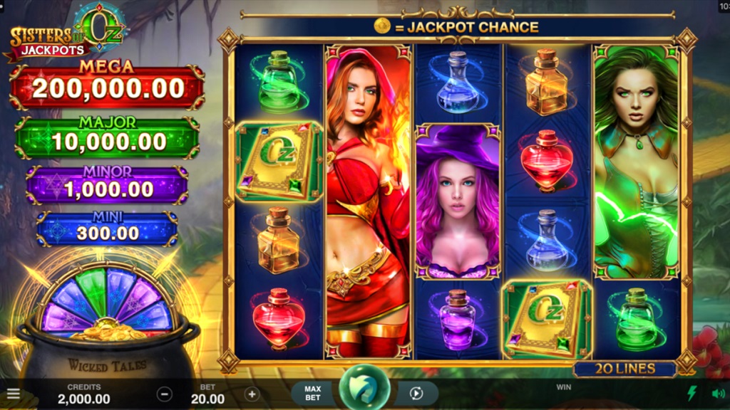 Screenshot of Sisters of Oz Jackpots from Microgaming