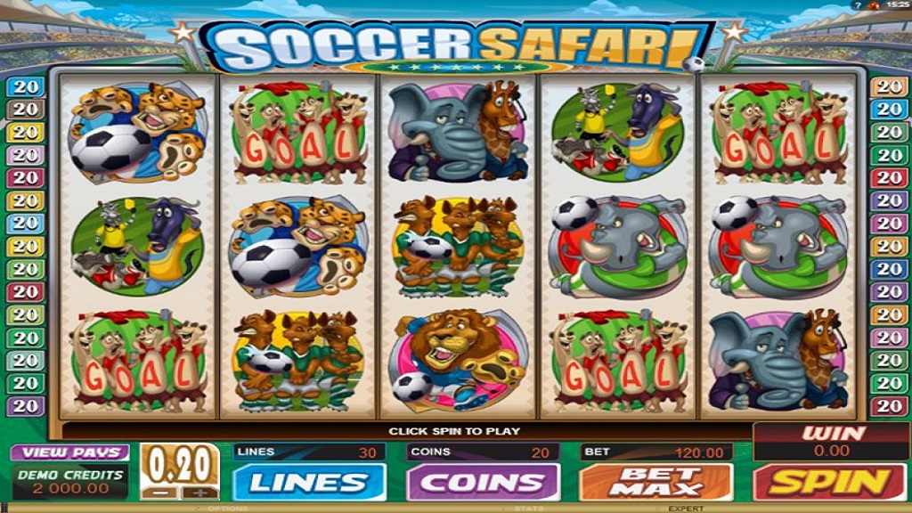 Screenshot of Soccer Safari slot from Microgaming