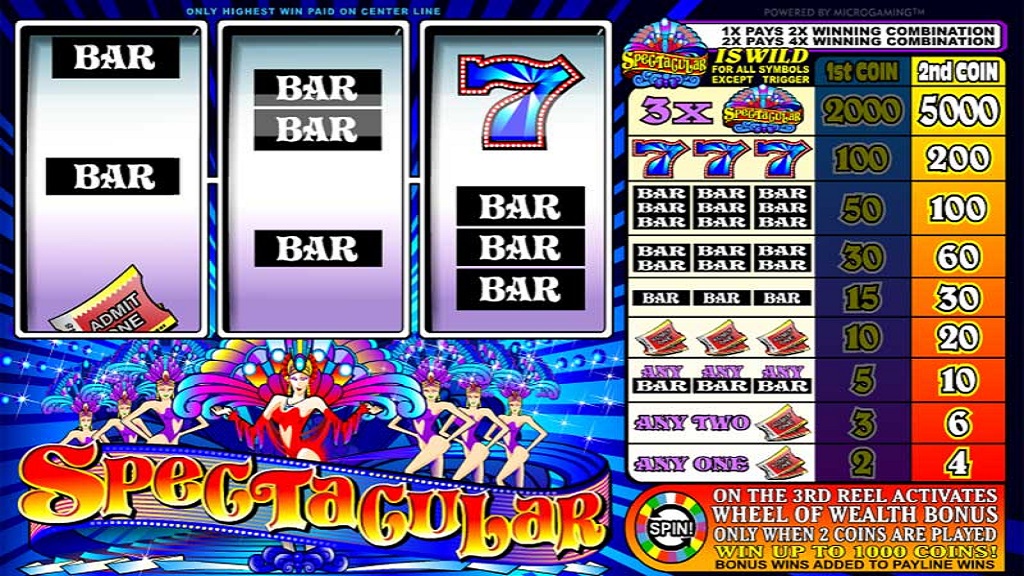 Screenshot of Spectacular slot from Microgaming