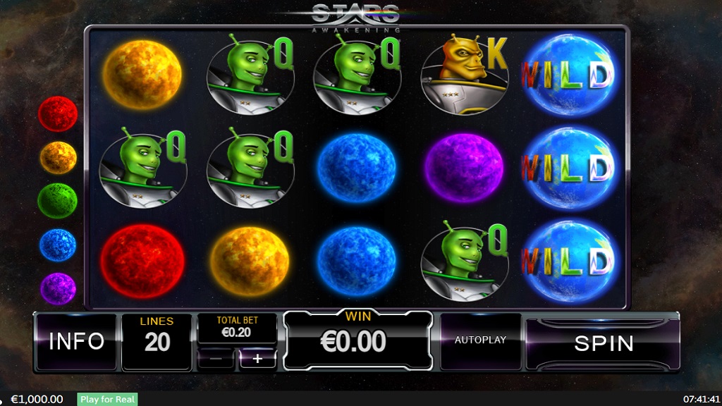 Screenshot of Stars Awakening slot from Playtech