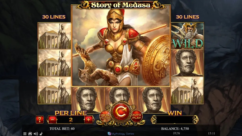 Screenshot of Story of Medusa slot from Spinomenal
