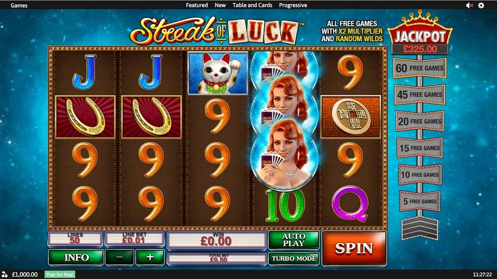 Screenshot of Streak of Luck slot from Playtech