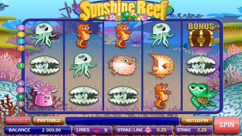 Screenshot of Sunshine Reef slot from Microgaming