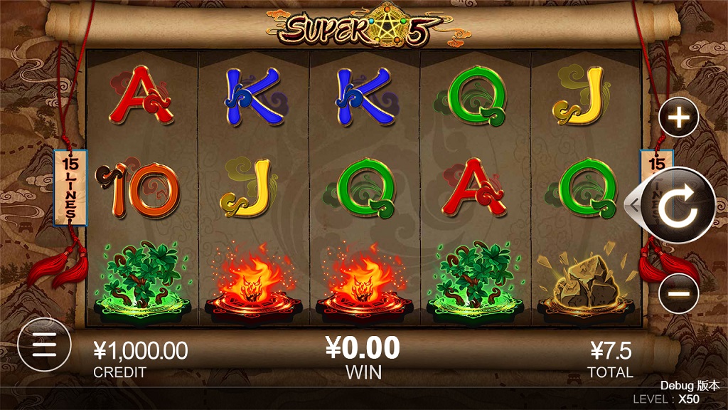 Screenshot of Super 5 slot from CQ9 Gaming
