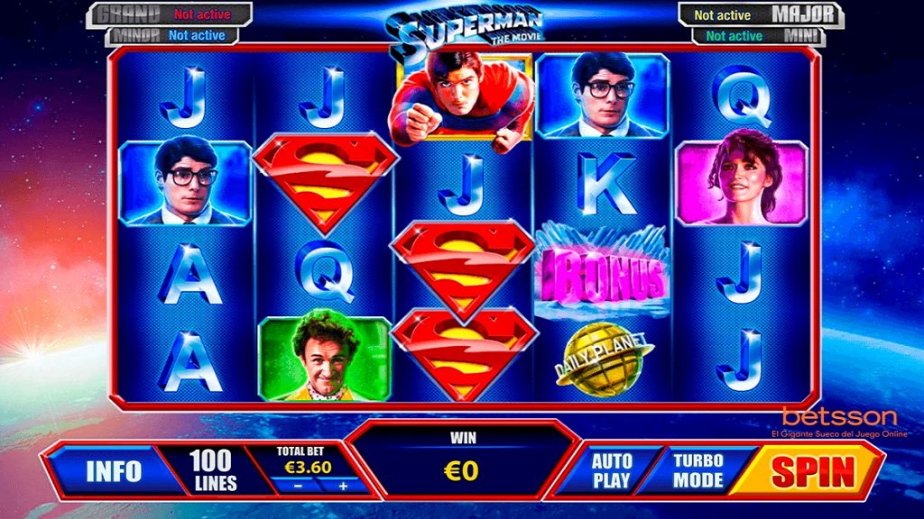 Screenshot of Superman The Movie slot from Playtech