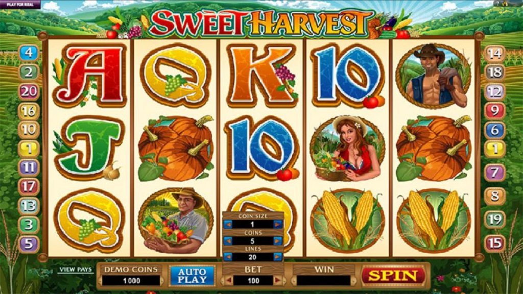 Screenshot of Sweet Harvest slot from Microgaming