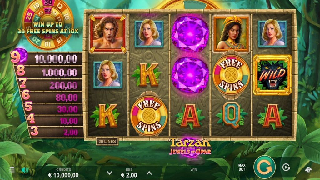 Screenshot of Tarzan and the Jewels of Opar from Microgaming