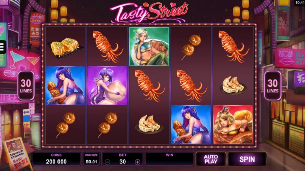 Screenshot of Tasty Street slot from Microgaming