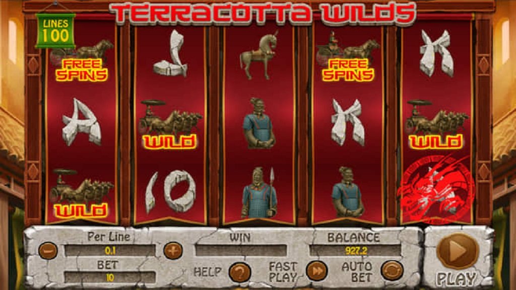 Screenshot of Terracota Wilds slot from Spinomenal