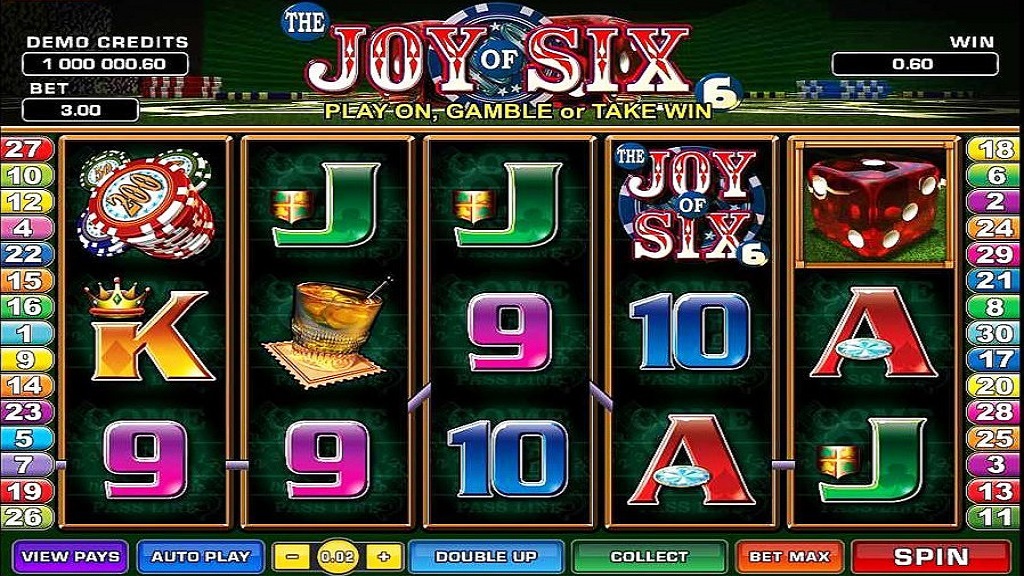 Screenshot of The Joy of Six slot from Microgaming