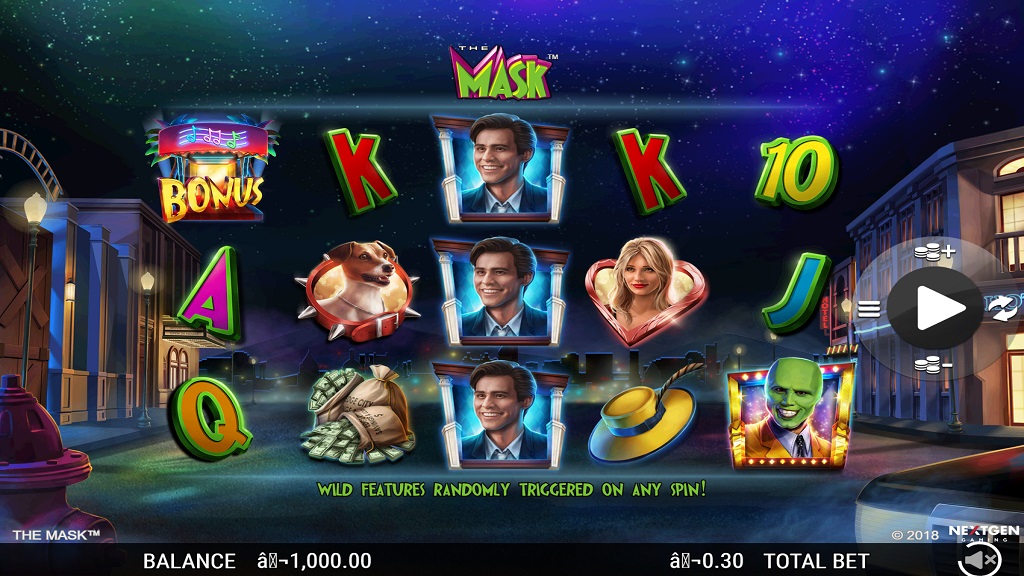Screenshot of The Mask slot from Playtech