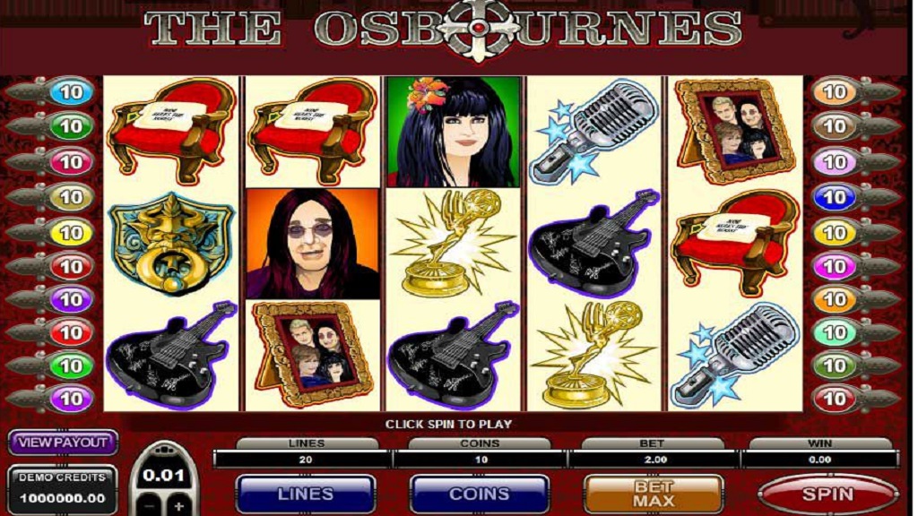 Screenshot of The Osbournes slot from Microgaming