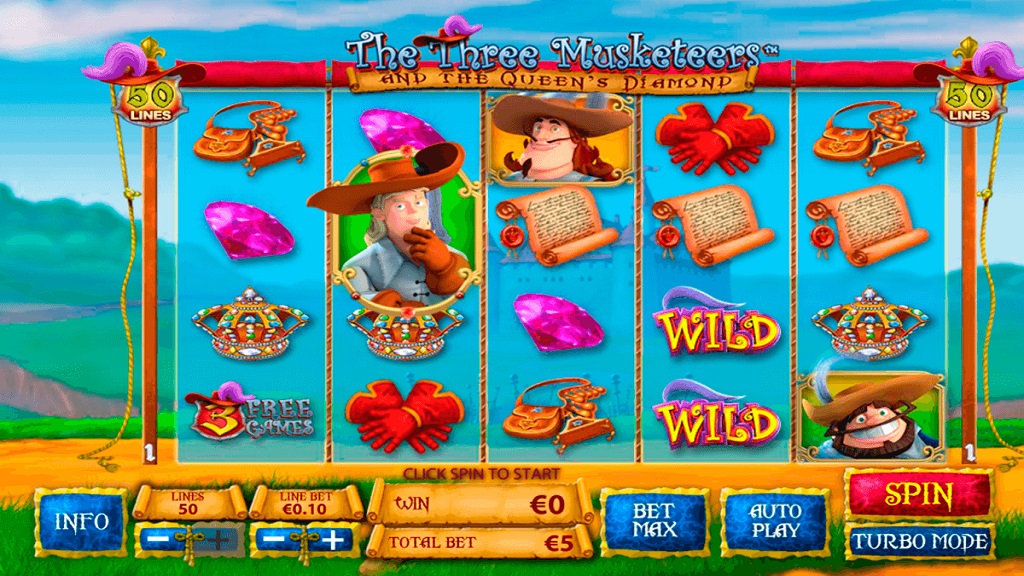 Screenshot of The Three Musketeers slot from Playtech
