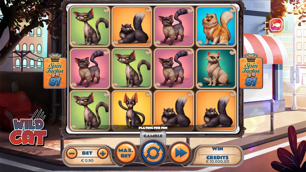 Screenshot of The Wild Cat slot from Spinmatic
